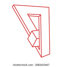 Impossible optical illusion shapes. Optical art objects. Logo. Sacred geometry. Impossible figures. Line art.