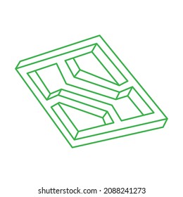 Impossible optical illusion shapes. Optical art objects. Impossible figure. Logo. Geometry.