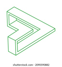 Impossible optical illusion shapes. Optical art objects. Impossible figures. Geometry logo.