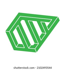 Impossible optical illusion shapes. Optical art objects. Impossible figures. Line art. Logo.