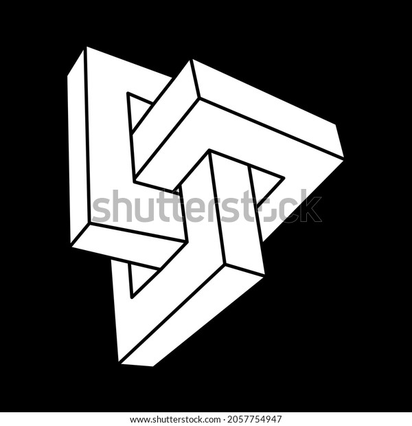 Impossible Optical Illusion Shapes Escher Style Stock Vector (Royalty ...