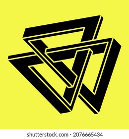 Impossible optical illusion shapes. Geometry. Optical art object. Impossible figures. 