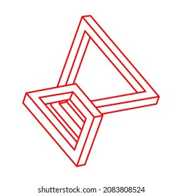 Impossible optical illusion shapes. Logo. Optical art objects. Impossible figure. Escher style. Geometry.