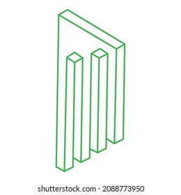 Impossible optical illusion shapes. Logo. Optical art objects. Impossible figures. Line art. Unreal geometric object.