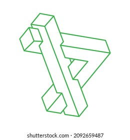 Unmögliche optische Täuschungsformen. Logo. Optische Kunstobjekte. Unmögliche Zahlen. Line Art. Unreal geometrisches Objekt.