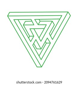Impossible optical illusion shapes. Logo. Optical art objects. Impossible figures. Line art. Unreal geometric object.