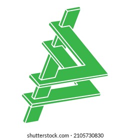 Impossible optical illusion shapes. Logo. Optical art objects. Impossible figures. Line art. Unreal geometric object.