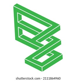 Impossible optical illusion shapes. Logo. Optical art objects. Impossible figures. Unreal geometric objects.
