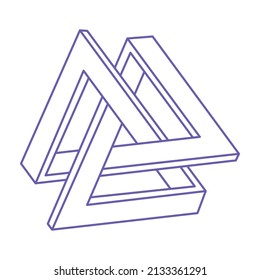 Impossible optical illusion shapes. Logo. Optical art objects. Impossible figures. Line art. Unreal geometric objects.