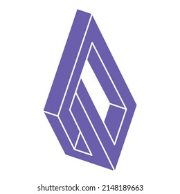 Formas de ilusión óptica imposibles. Logotipo. Objetos de arte óptico. Cifras imposibles. Arte de líneas. Objetos geométricos irreales.