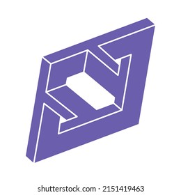 Impossible optical illusion shapes. Logo. Optical art objects. Impossible figures. Line art. Unreal geometric objects.