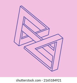 Impossible optical illusion shapes. Logo. Optical art objects. Impossible figures. Line art. Unreal geometric pattern.