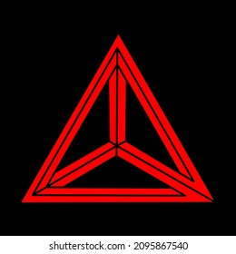 Impossible optical illusion shapes. Modern logo. Optical art objects. Impossible figures. Escher style. Geometry.