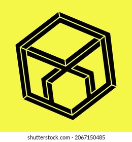 Formas de ilusión óptica imposibles. Objeto artístico Op. Cifras imposibles.