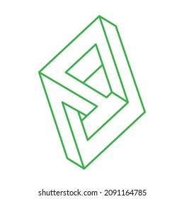 Impossible optical illusion shapes. Op art objects. Impossible figures. Line art. Logo.