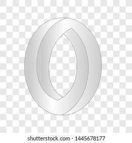 Impossible oval shape on transparent background