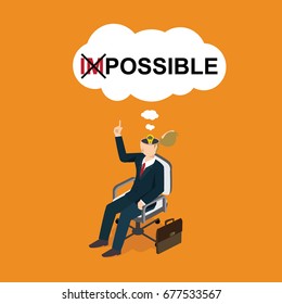 impossible to possible in business work with 3D isometric