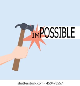 Impossible to possible ,Motivation concept-flat vector