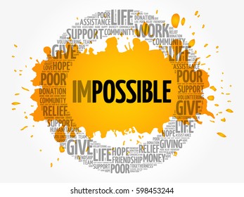 Impossible to Possible word cloud, business concept
