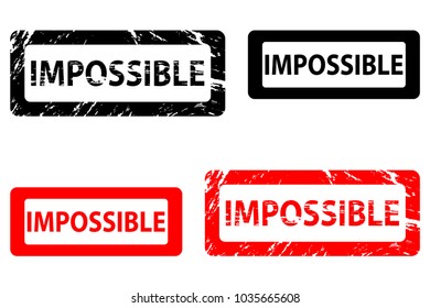 Impossible - rubber stamp - vector - black and red