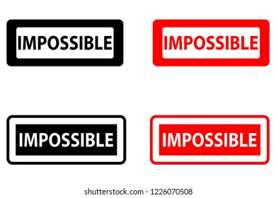 Impossible - rubber stamp - vector - black and red