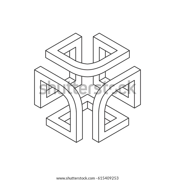不可能な形 立方体 ベクターイラスト Eps10 のベクター画像素材 ロイヤリティフリー