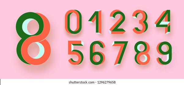 Impossible shape font. Memphis style letters. Colored letters in the style of the 80s. Set of vector letters constructed on the basis of the isometric view. Vector illustration 10 eps.