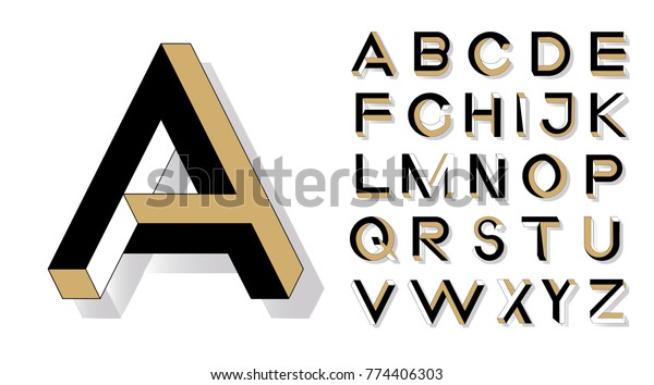 図形のフォントが不可能です メンフィスの文字 80年代の様式の着色文字 アイソメビューに基づいて作成されたベクター画像のセット ベクターイラスト10 Eps のベクター画像素材 ロイヤリティフリー