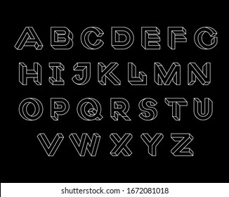 Impossible Shape Font. Set Of Vector Geometry Letters. Geometric Font. Vector Illustration 10 Eps