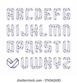 Impossible shape font. Vector.