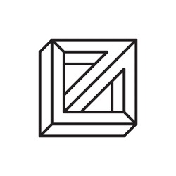 Impossible shape icon isolated on white background. Line art. Vector illustration.