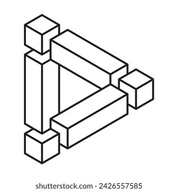 Icono de forma imposible aislado sobre fondo blanco. Ilustración vectorial.