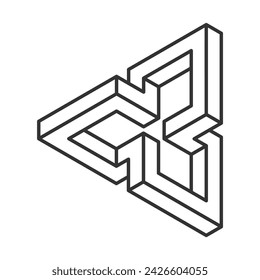 Impossible shape icon isolated on white background. Line art. Vector illustration.