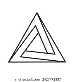 Symbol "Unmögliche Form" auf weißem Hintergrund isoliert. Designelement. Vektorgrafik.