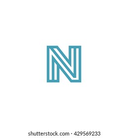 Impossible shape Letter N Logo design vector template Linear. Type Character Symbol Monogram Logotype Labyrinth concept.