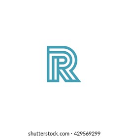 Impossible shape Letter R Logo design vector template Linear. Type Character Symbol Monogram Logotype Labyrinth concept.
