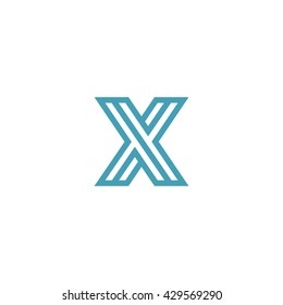 Impossible shape Letter X Logo design vector template Linear. Type Character Symbol Monogram Logotype Labyrinth concept.
