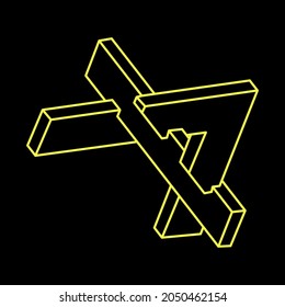 Impossible shape logo design, optical illusion objects. Optical art. Sacred geometry figures.