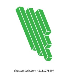 Impossible shape. Logo. Sacred geometry figure. Optical illusion. Abstract eternal geometric object. Impossible endless outline. Line art. Optical art. Impossible geometry shape on a white background.
