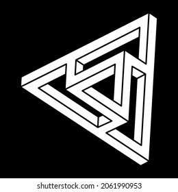 Impossible shape. Optical illusion figure. Abstract eternal geometric object. Escher paradox. Optical art.