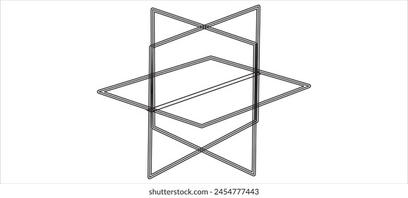 Impossible shape, optical illusion logo, vector pattern. Optical art object. Geometric figure.