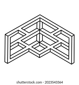 Impossible shape, optical illusion, vector illustration. Optical art.