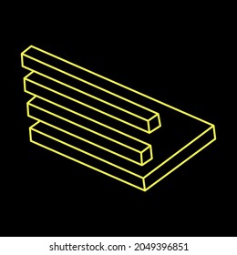 Impossible shape, optical illusion, vector. Line art. Optical art object. Geometric figure.