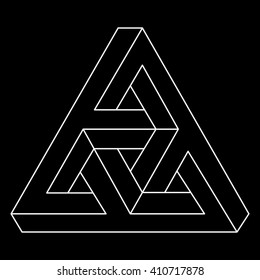 Impossible shape, optical illusion, vector