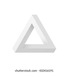 Impossible shape. Optical Illusion. Vector Illustration isolated on white