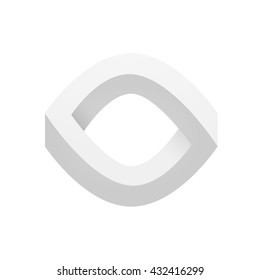 Impossible shape. Optical Illusion. Vector Illustration isolated on white