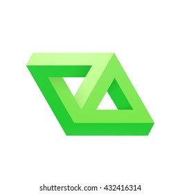 Impossible shape. Optical Illusion. Vector Illustration isolated on white