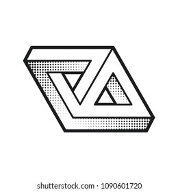 Impossible shape. Optical Illusion. Web design element. Line design. Vector illustration EPS 10