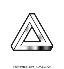 Impossible shape. Optical Illusion. Web design element. Line design. Vector illustration EPS 10