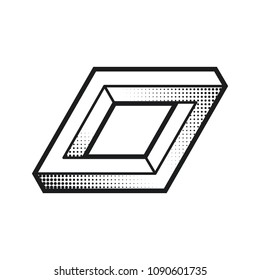 Impossible shape. Optical Illusion. Web design element. Line design. Vector illustration EPS 10